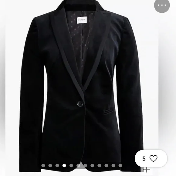 J. Crew Women's Elegant Black Velvet Blazer - Picture 4 of 7
